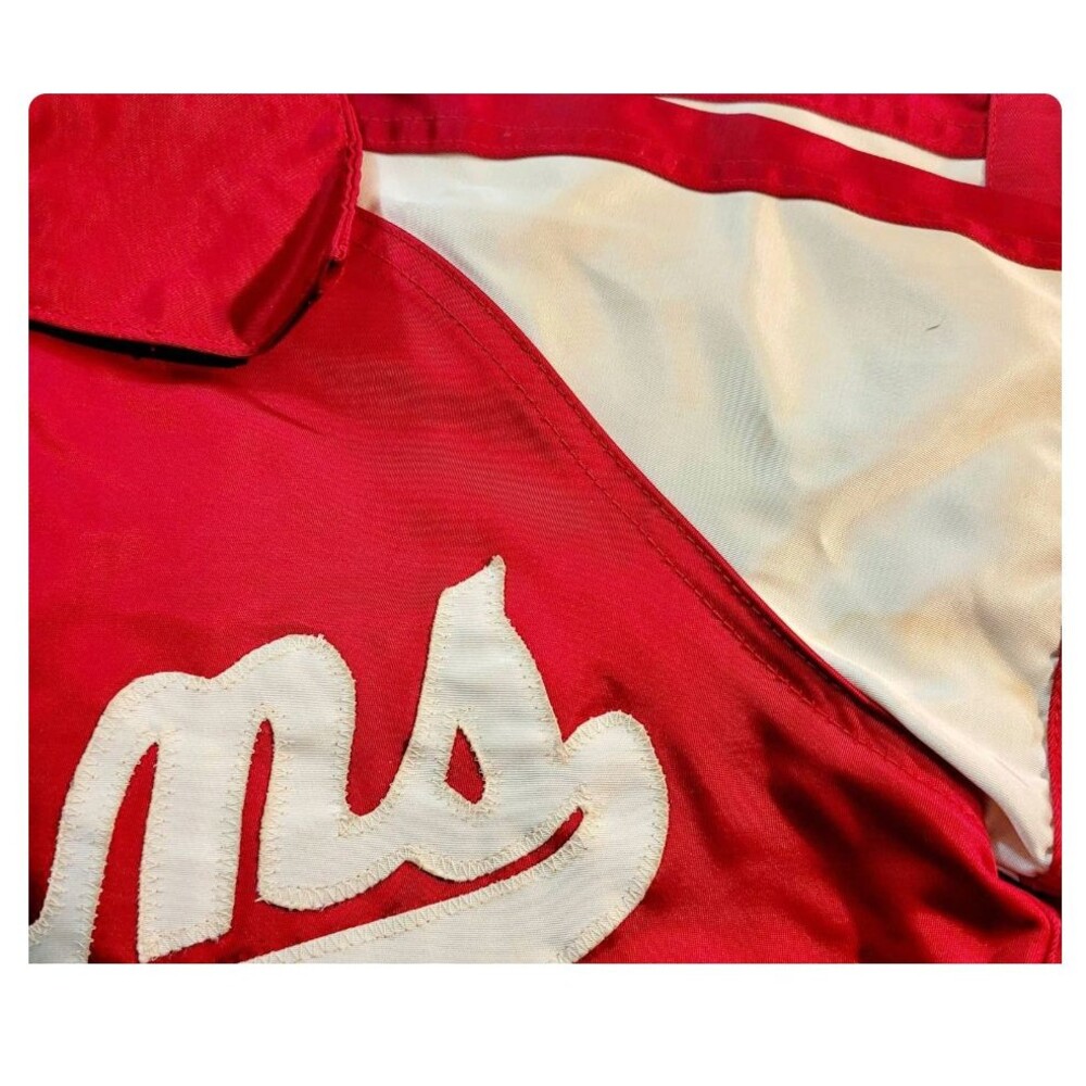 Vintage 50s Robins AFB Basketball Warmup Jersey Unisport Tackle Twill Satin Zip - Picture 7 of 10
